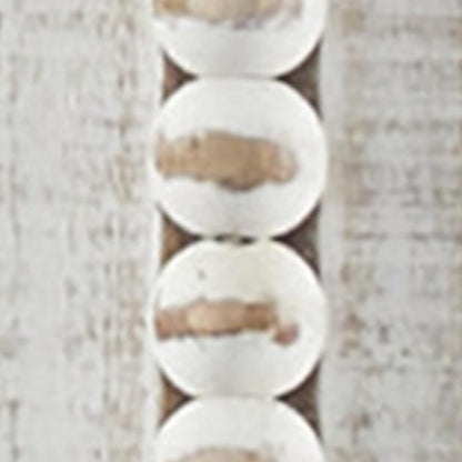 Handcrafted Wooden Beaded Wall Mirror, 28 X 1 X 48, Elegant White