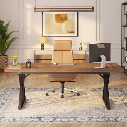70.8-Inch Executive Desk, Large Computer Office Desk Workstation,
