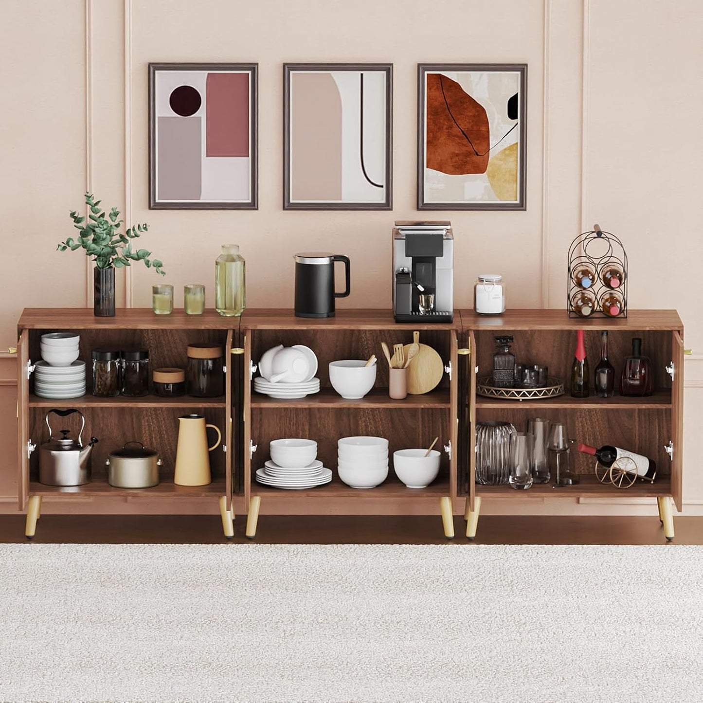 Storage Cabinet, Free Standing Buffet Cabinet, Morden Sideboard and