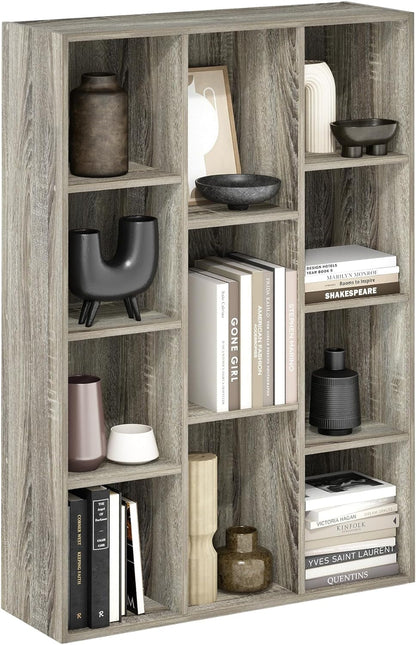 Luder 11-Cube Reversible Open Shelf Bookcase, French Oak