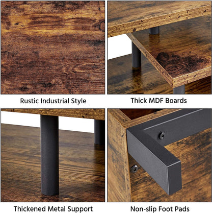 Rustic Brown TV Stand with Storage Shelves