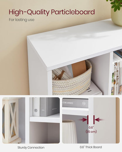 Bookcase, Bookshelf with 7 Compartments, Freestanding Shelves and Cube