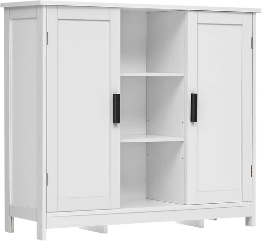 Storage Cabinet with 2 Doors and 4 Storage Shelves, Credenza Buffet