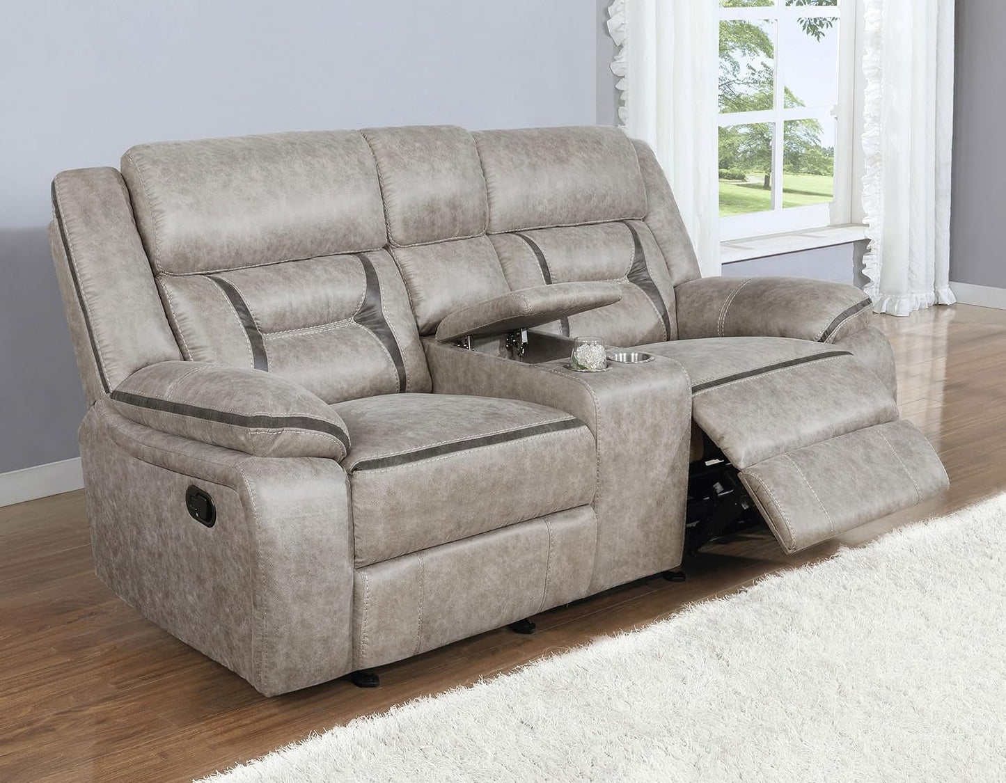 Taupe Recliner Loveseat - Greer rana