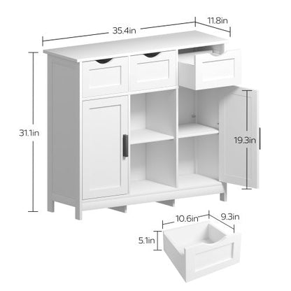 Storage Cabinets,Wooden Floor Cabinet,with Drawers And Shelves Storage