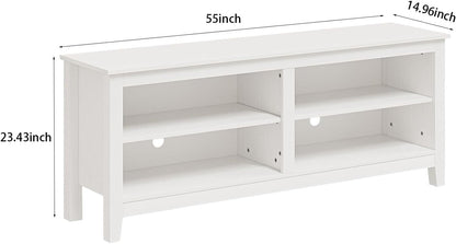 White 4 Cubby TV Stand for 60 Inch TV
