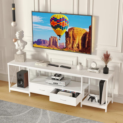 TV Stand with Fabric Drawers for 55 60 65 Inches TV - Entertainment