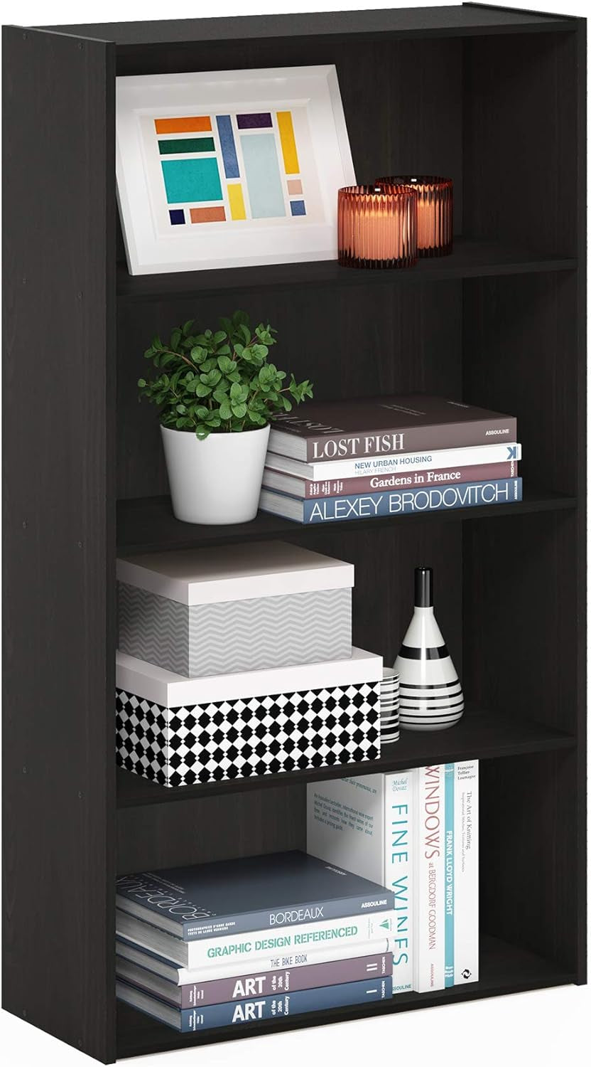 Pasir 4-Tier Bookcase / Bookshelf / Storage Shelves, Espresso