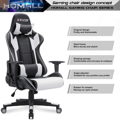 Gaming Chair, Office Chair High Back Computer Chair Leather Desk Chair