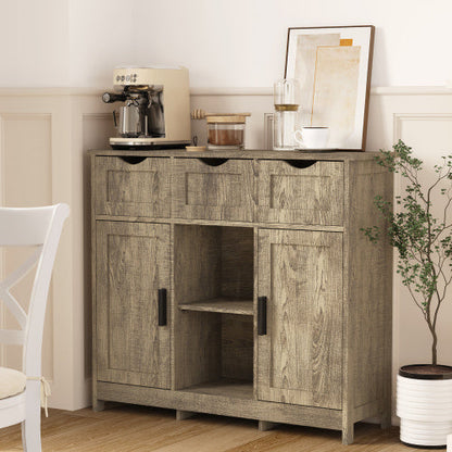 Storage Cabinets,Wooden Floor Cabinet,with Drawers And Shelves Storage