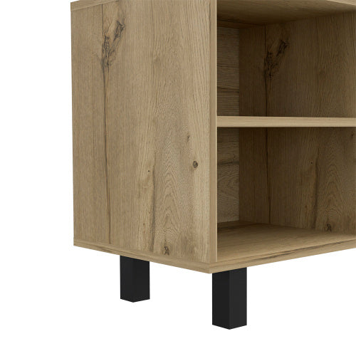TV Stand For TVs Up 70 Estocolmo, Four Open Shelves, Light Oak Finish