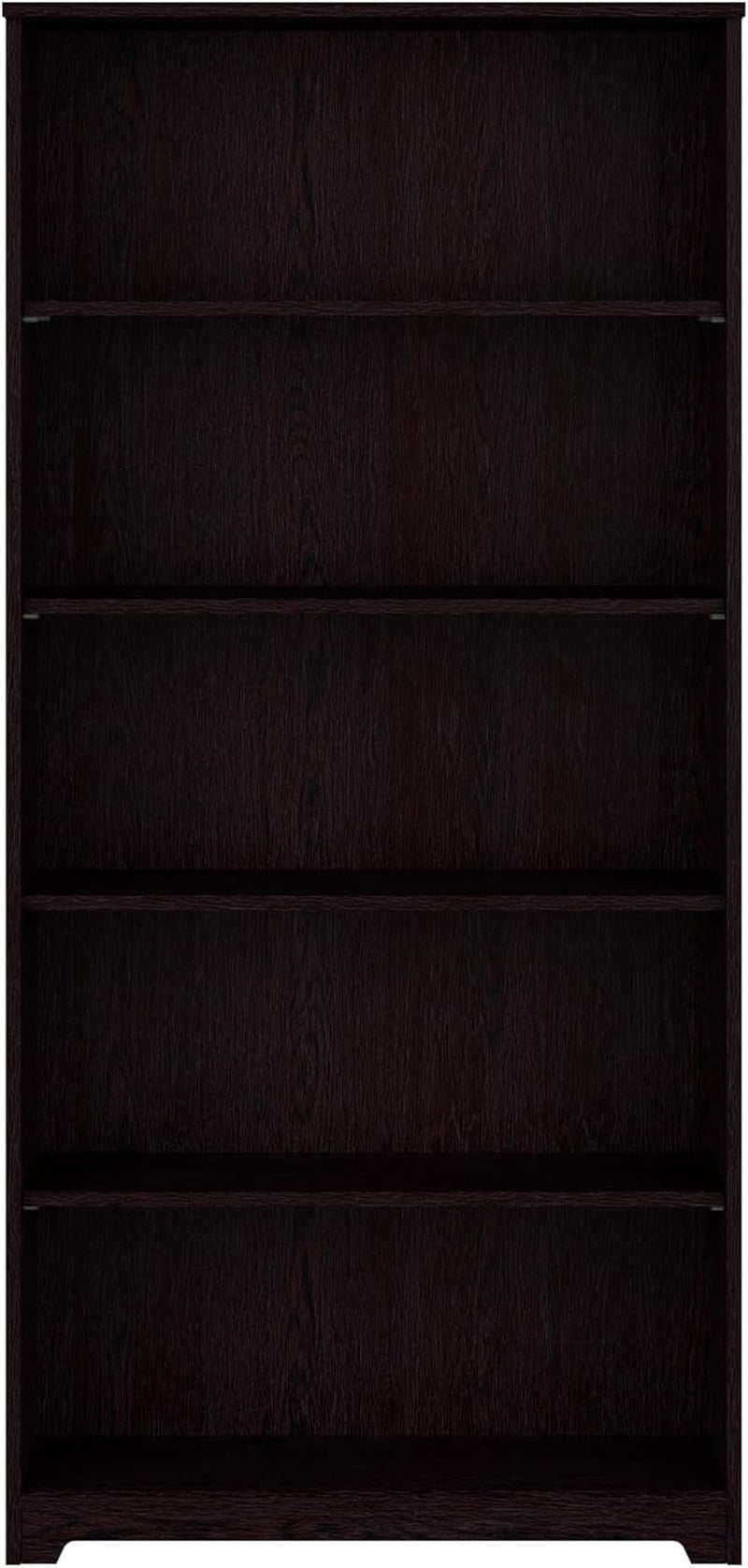 Bush Furniture Tall 5 Shelf Bookcase, Large Open Bookshelf, Sturdy