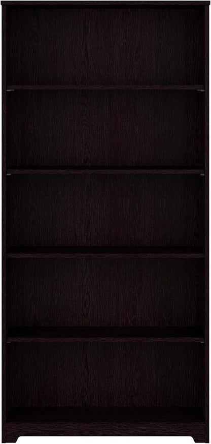 Bush Furniture Tall 5 Shelf Bookcase, Large Open Bookshelf, Sturdy