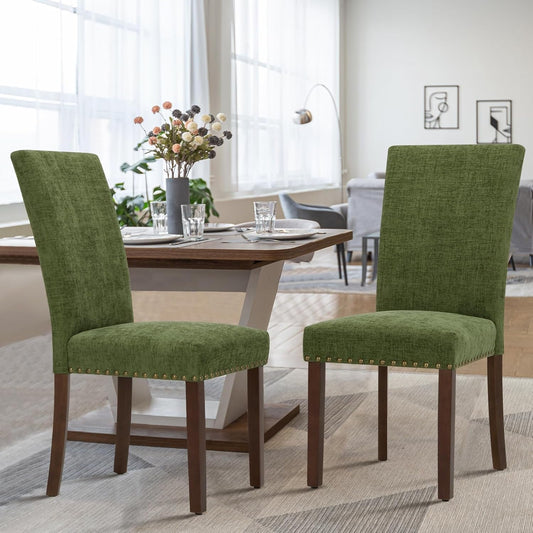 Upholstered Parsons Dining Chairs Set of 4, Fabric Dining Room Kitchen