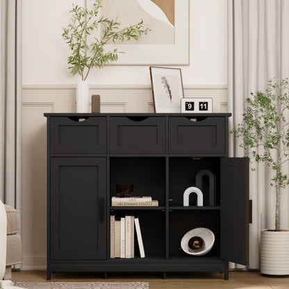 Storage Cabinets,Wooden Floor Cabinet,with Drawers And Shelves Storage