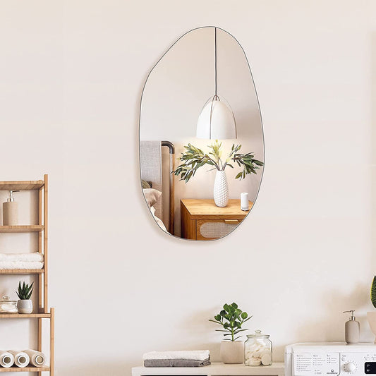 Irregular Wall Mirror Asymmetrical Bathroom Mirror Frameless Mirror