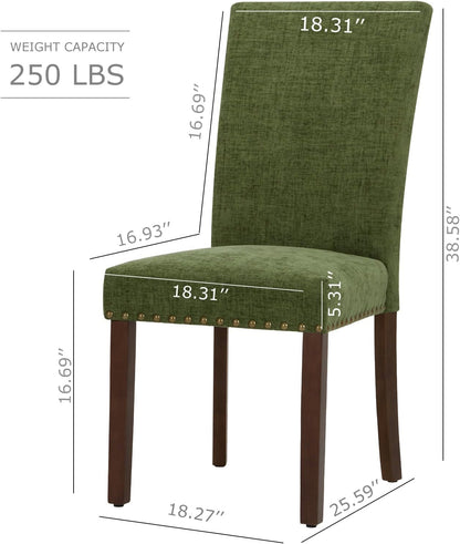 Upholstered Parsons Dining Chairs Set of 4, Fabric Dining Room Kitchen