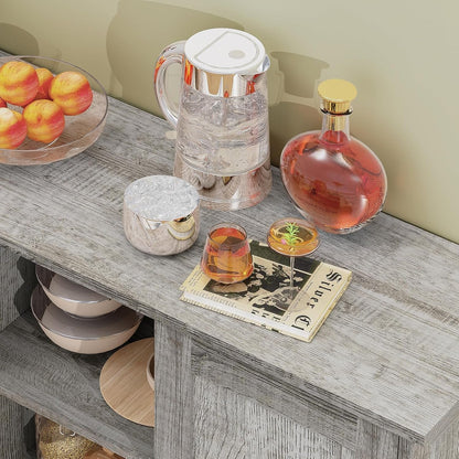 Storage Cabinet with 2 Doors and 4 Adjustable Shelves, Buffet Cabinet