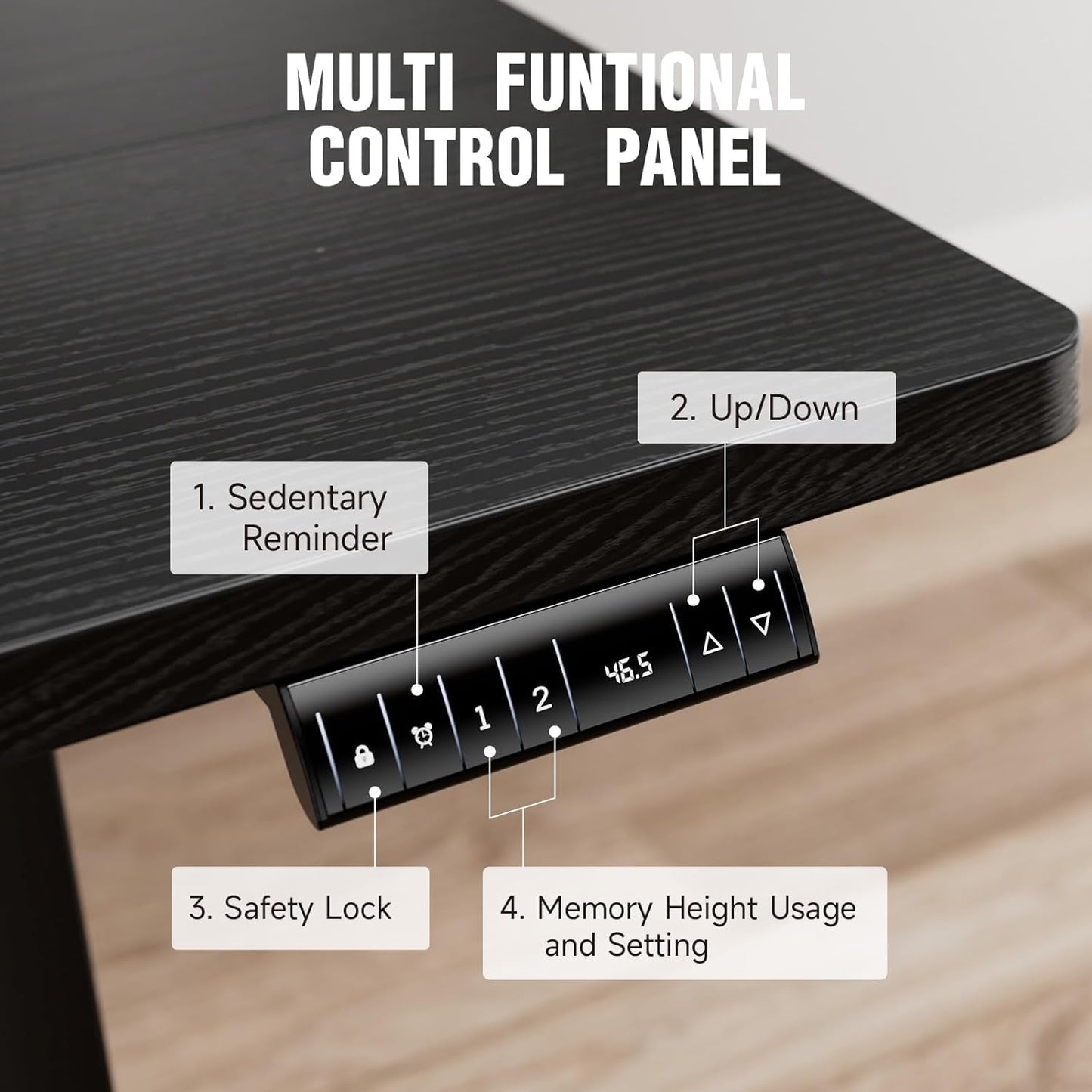 47.2 Inch Electric Standing Desk, Height Adjustable Sit Stand Up, Wood