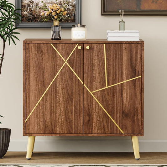 Storage Cabinet with Doors, Modern Sideboard Accent Cabinet, Buffet
