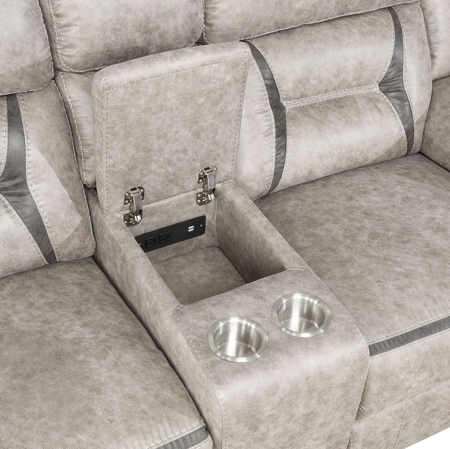 Taupe Recliner Loveseat - Greer rana