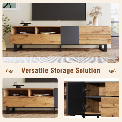 Modern TV Stand For 80'' TV With Double Storage Space, Media Console