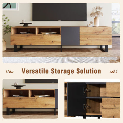 Modern TV Stand For 80'' TV With Double Storage Space, Media Console