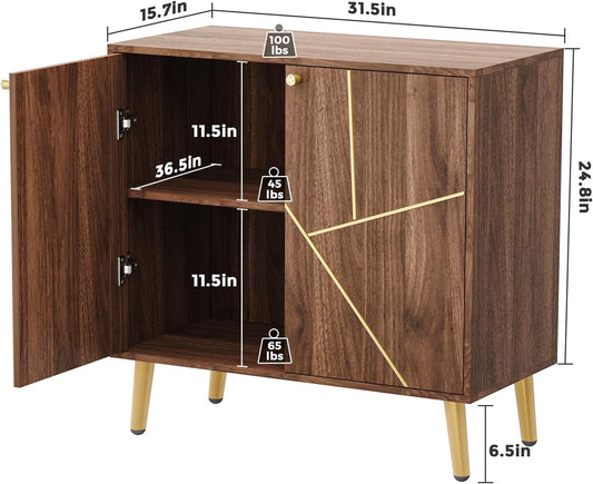 Storage Cabinet with Doors, Modern Sideboard Accent Cabinet, Buffet