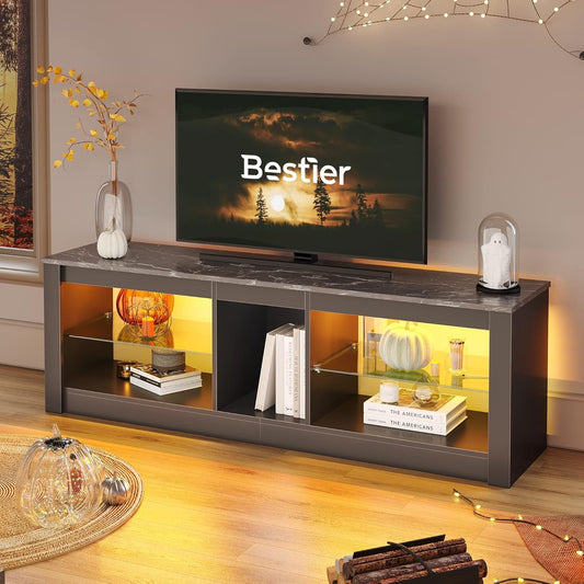 Entertainment Center LED Gaming TV Stand for 55+ Inch TV Adjustable