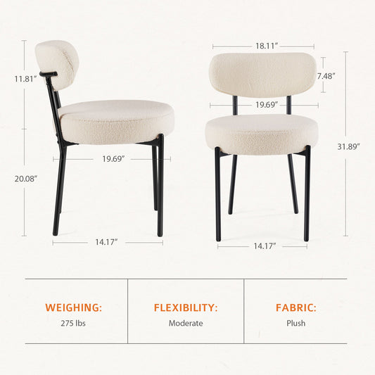LuneluX_Home – Set of 2 Bouclé Dining Chairs | Nordic Edition