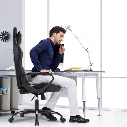 High-Back Gaming Chair PC Office Chair Computer Racing Chair PU Desk