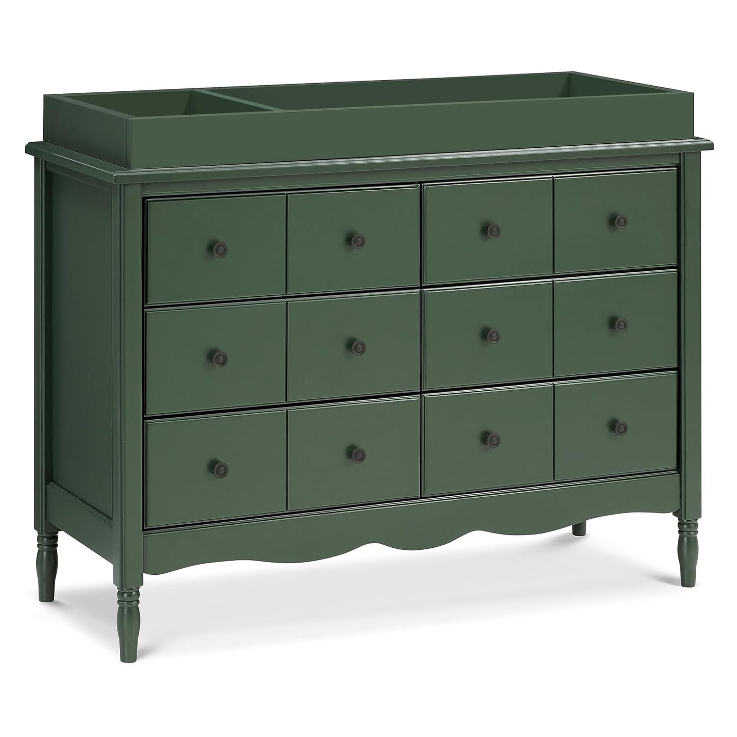 Liberty 6-Drawer Assembled Dresser in Forest Green | 2 Sets of Knobs