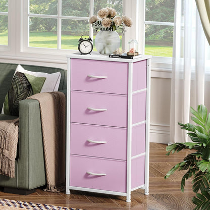Storage Drawer with 4 Drawers - Fabric Dressers for Kids, Dresser for
