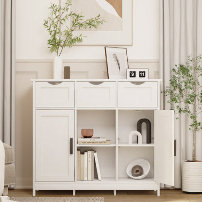 Storage Cabinets,Wooden Floor Cabinet,with Drawers And Shelves Storage