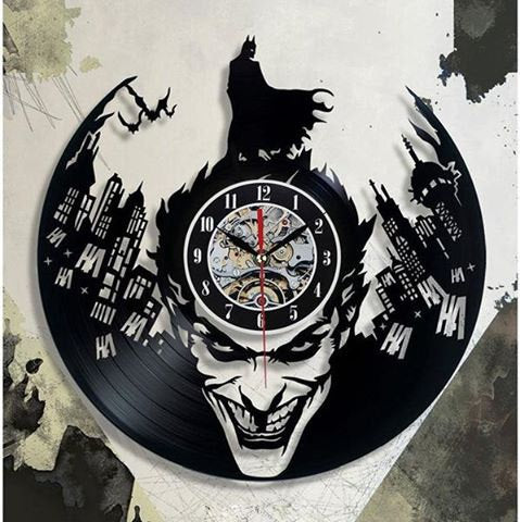 BATMAN&JOKER HANDMADE VINYL RECORD WALL CLOCK FAN GIFT