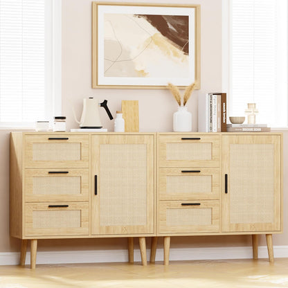 Modern Storage Cabinet, Free Standing Buffet Cabinet, Black Sideboard