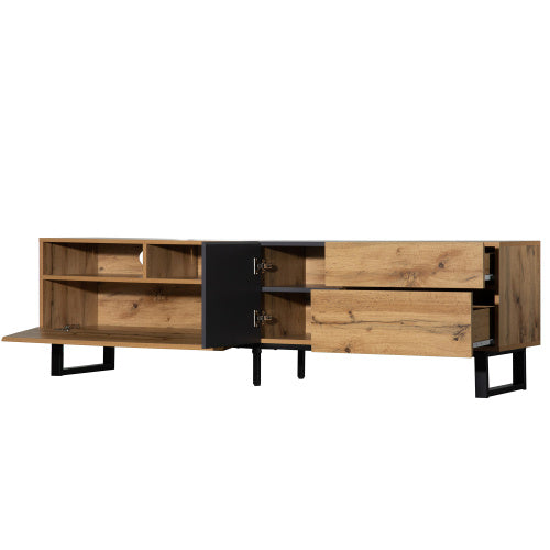 Modern TV Stand For 80'' TV With Double Storage Space, Media Console