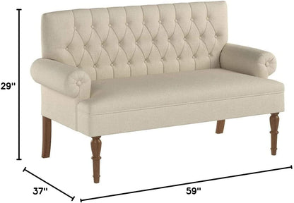 Warm Beige Love Seats Sofa Set