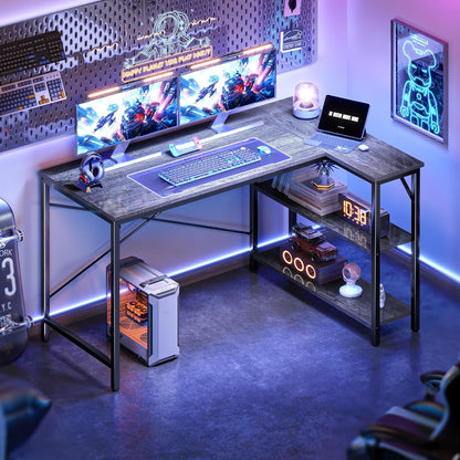 L Shaped Desk, 47 Inches Computer Desk with Reversible Storage