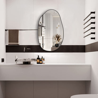 Large Irregular Asymmetrical Wall Mirror Black Bathroom Vanity