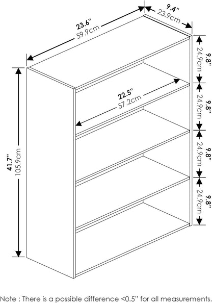 Pasir 4-Tier Bookcase / Bookshelf / Storage Shelves, Espresso
