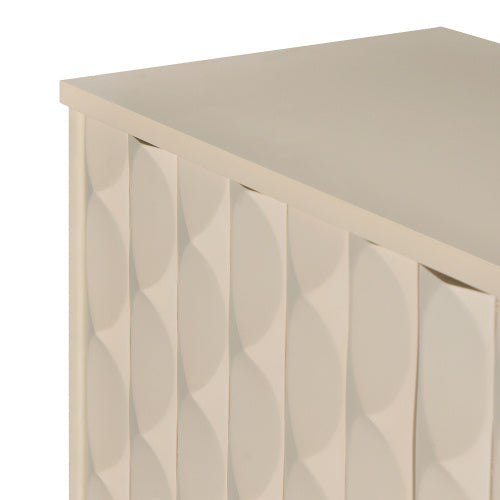 Modern 4-door Sideboard With Convex Doors And 2 Silver Handles For