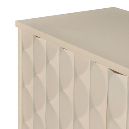Modern 4-door Sideboard With Convex Doors And 2 Silver Handles For