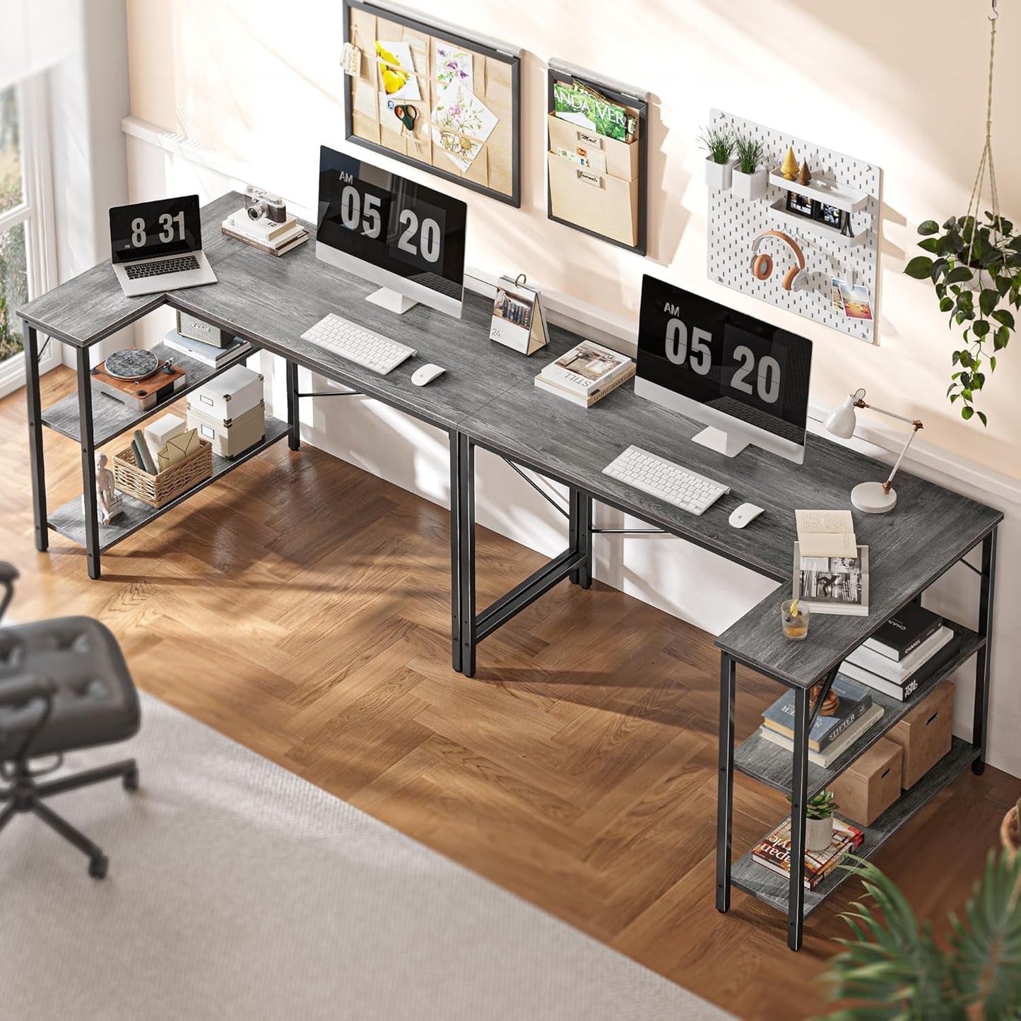 L Shaped Desk, 47 Inches Computer Desk with Reversible Storage