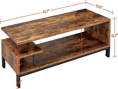 Rustic Brown TV Stand with Storage Shelves