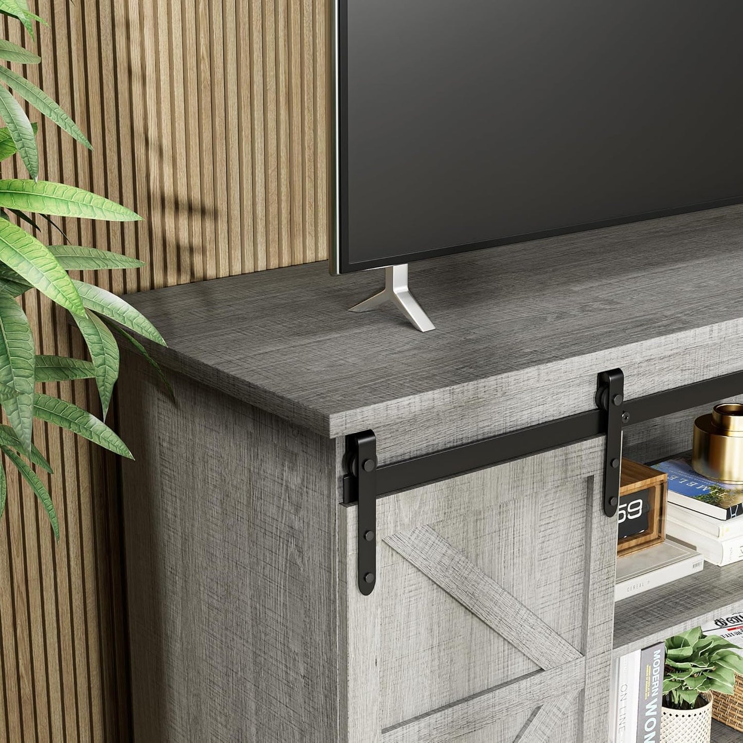 TV Stand for 65 Inch TV, Entertainment Center with Storage Cabinets