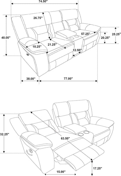 Taupe Recliner Loveseat - Greer rana