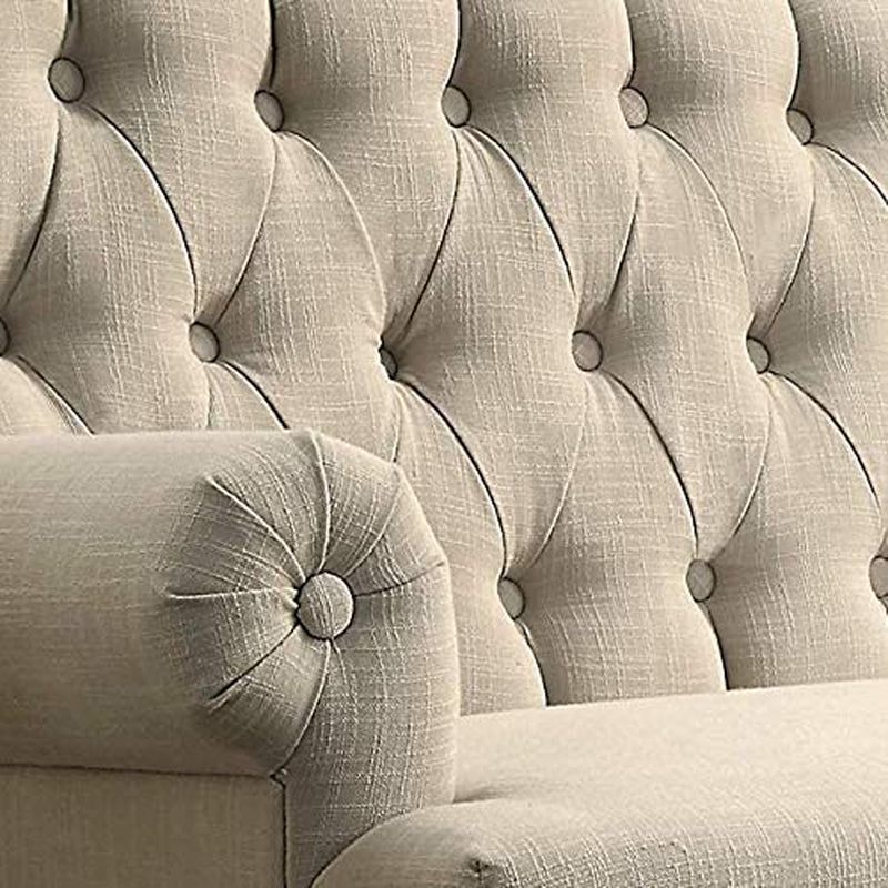 Warm Beige Love Seats Sofa Set