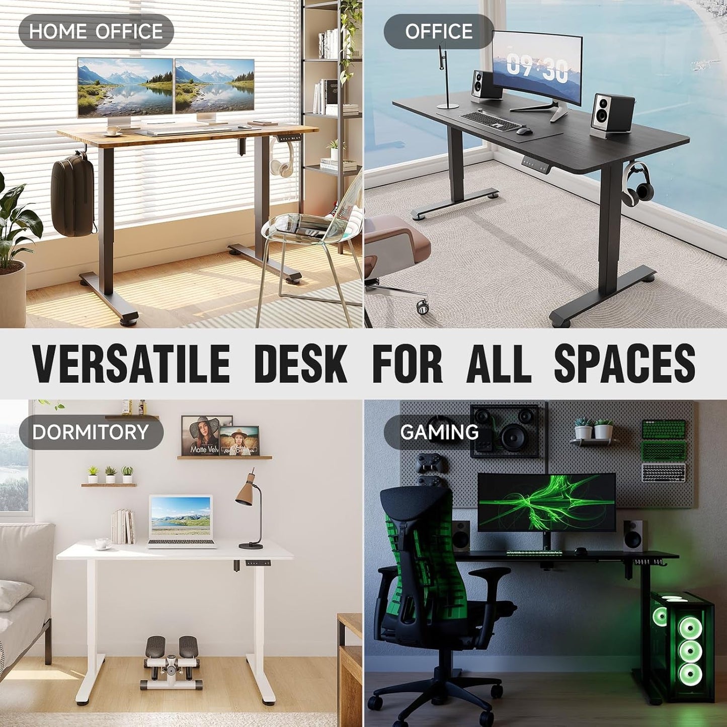 47.2 Inch Electric Standing Desk, Height Adjustable Sit Stand Up, Wood