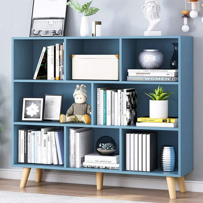 Wooden Open Shelf Bookcase - 3-Tier Floorstanding Display Cabinet Rack